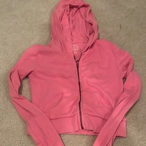 urban outfitters pink cropped hoodie